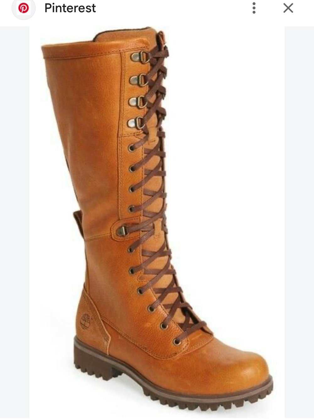 Timberland Women's Tall Lace-Up Leather Boots in Cognac Brown